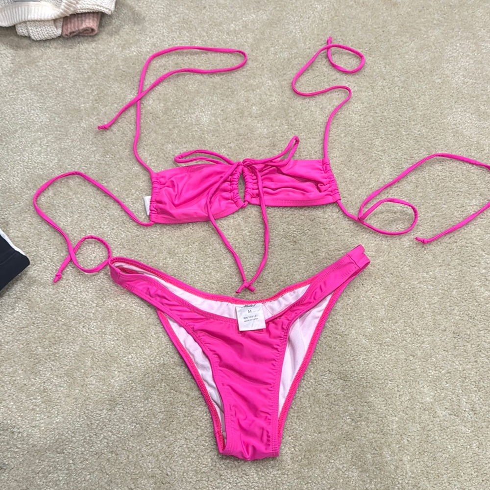 Neon Pink Motel Rocks Bikini Set Size M